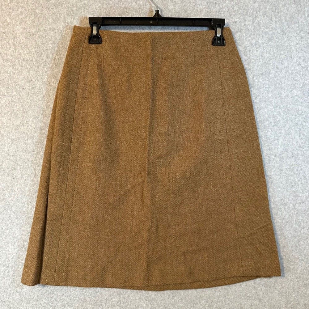 Russ Togs A-Line Skirt Womens 16 Brown Bonded Wool Vintage Deadstock NWT